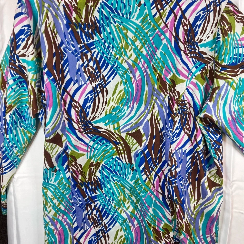 Life-Style Women Floral Print 3/4‎ Sleeve RN#94153 Sz 1x Made In India - Picture 6 of 12